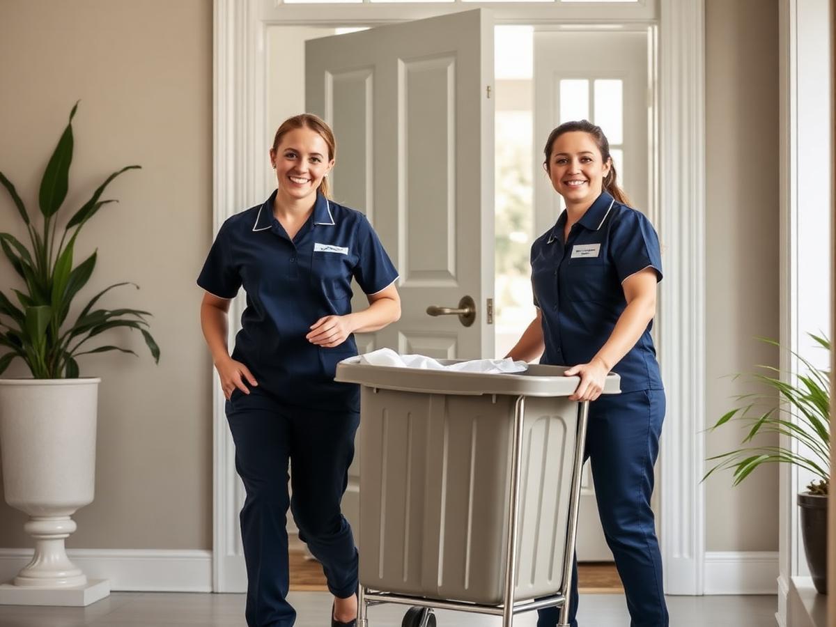 Professional One Good Place Cleaning team arriving at a home