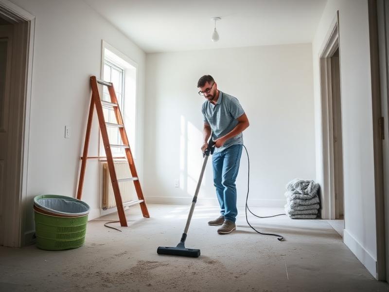 Cleaner removing fine construction dust during a post-construction final clean